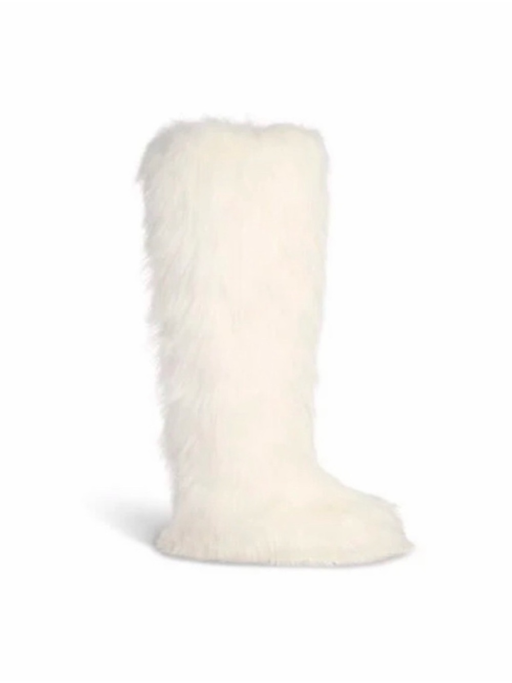 SKIMS Over-the-Knee Faux Fur Boots in Egret White